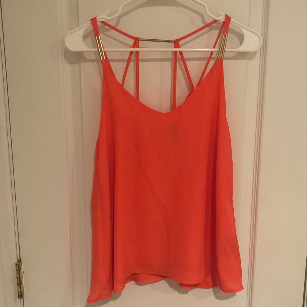 Coral Tank Top with Metallic Accents
